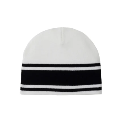 Stars Strap Beanie White