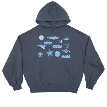 Stickers Hoodie Dark Blue