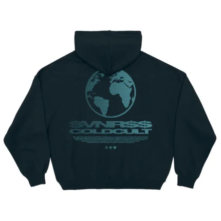 World $Vnr$$ Hoodie Greenish Blue Shade
